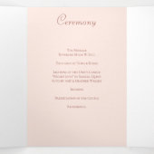 Programme Trois Volets Blush Pink Roses Wedding Programs (Intérieur au milieu)