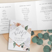 Programme Trois Volets Boho Blooms Cérémonie florale moderne Mariage