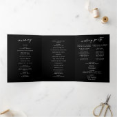 Programme Trois Volets Boho Chic COULEUR ÉDITABLE Monogramme Mariage (Intérieur)