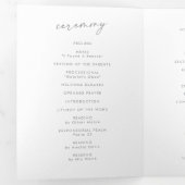 Programme Trois Volets Boho Chic Gray Wildflower Monogram Wedding (Intérieur en premier)