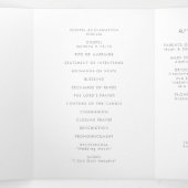 Programme Trois Volets Boho Chic Gray Wildflower Monogram Wedding (Intérieur au milieu)