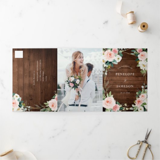 Programme Trois Volets Bois rousse Floral Géométrique Tri-F (Extérieur)