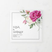 Programme Trois Volets Branches avec fleurs rose rose mariage (Protection)