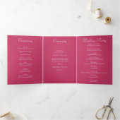 Programme Trois Volets Bright Pink Rose Wedding Programs (Intérieur)