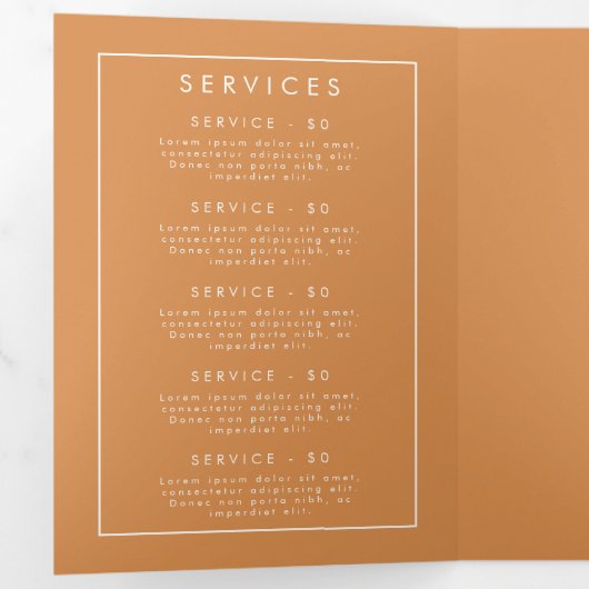 Programme Trois Volets Brochure Fleur sauvage rustique (Intérieur en premier)