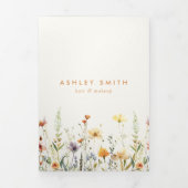 Programme Trois Volets Brochure Fleur sauvage rustique (Page de couverture)