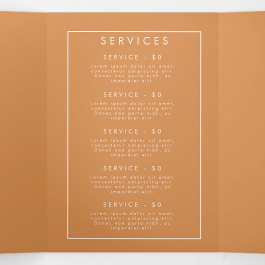 Programme Trois Volets Brochure Fleur sauvage rustique (Intérieur au milieu)