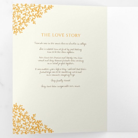 Programme Trois Volets Brown orange monogramme art histoire dévouement ma (Intérieur en premier)