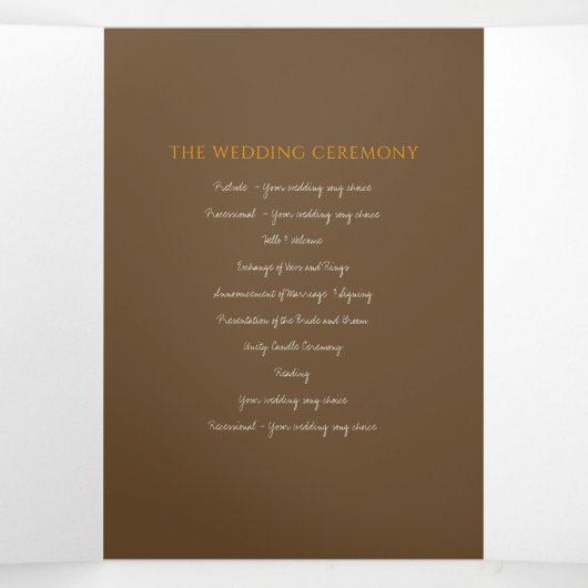 Programme Trois Volets Brown orange monogramme art histoire dévouement ma (Intérieur au milieu)