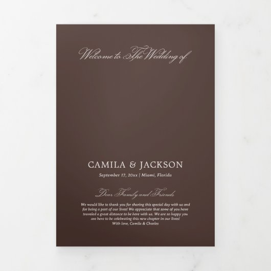 Programme Trois Volets Brown Wedding  (Page de couverture)