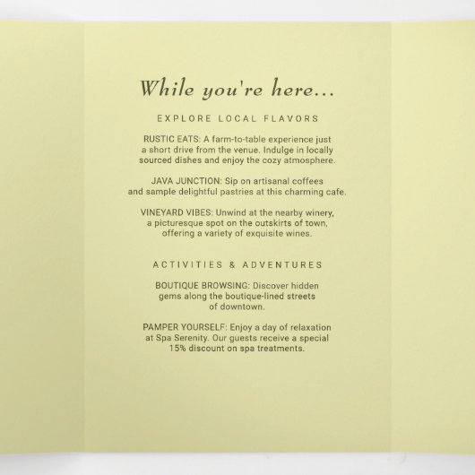 Programme Trois Volets Cadre rose - Mariage jaune céleste Monogramme (Intérieur au milieu)