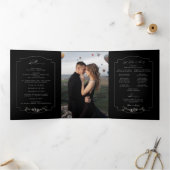 Programme Trois Volets Calligraphie florale noire (Intérieur)