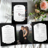 Programme Trois Volets Calligraphie florale noire