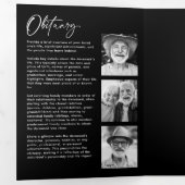 Programme Trois Volets Célébration de la vie 10-Photo Black & White Funer (Intérieur en premier)