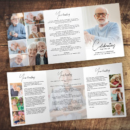 Programme Trois Volets Célébration de la vie 14-Photo Black & White Funer