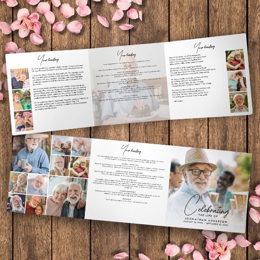 Programme Trois Volets Célébration de la vie 18-Photo Mémorial/funéraille