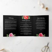 Programme Trois Volets Célébration de la vie Aquarelle Floral Memorial (Intérieur)