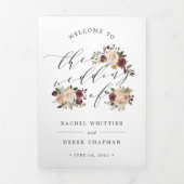 Programme Trois Volets Cérémonie de Mariage de Bloom Rustique (Page de couverture)