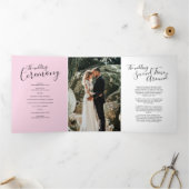 Programme Trois Volets cérémonie de renouvellement mariage rose noir blan (Intérieur)