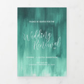 Programme Trois Volets Cérémonie de renouvellement mariage vert émeraude (Page de couverture)