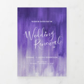 Programme Trois Volets Cérémonie de renouvellement mariage violet art abs (Page de couverture)