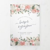 Programme Trois Volets Cérémonie Mariage florale du milieu de l'été (Page de couverture)