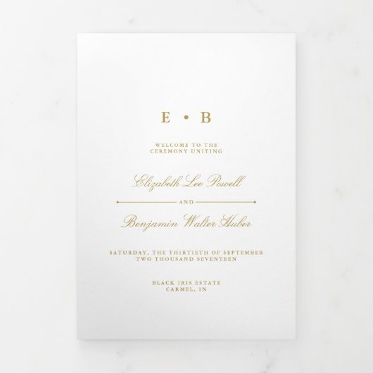Programme Trois Volets Chic Gold & Mariage blanc (Page de couverture)