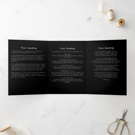 Programme Trois Volets Christian - 7 photos Noir & Blanc - Funérailles mo (Intérieur)