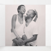 Programme Trois Volets Chrysanthème dessin de fleur bleu blanc (Intérieur au milieu)