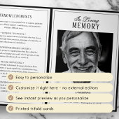 Programme Trois Volets Classic Elegant 2-Photo Funeral/Memorial