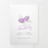 Programme Trois Volets Cones violet gris hiver automne mariage (Page de couverture)