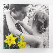 Programme Trois Volets Daffodiques de fleurs de printemps mariage jaune g (Intérieur en premier)