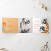 Programme Trois Volets Dessin de fleur d'orange de chrysanthème (Intérieur)