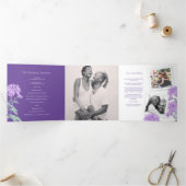 Programme Trois Volets Dessin de fleur violet de chrysanthème (Intérieur)