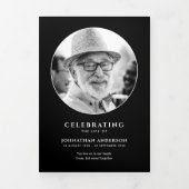 Programme Trois Volets Élégant 7-Photo funérailles/Mémorial (Page de couverture)