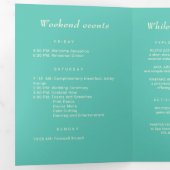 Programme Trois Volets Élégant Awe aquatique simple avec Mariage Monogram (Intérieur en premier)