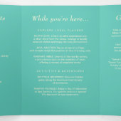 Programme Trois Volets Élégant Awe aquatique simple avec Mariage Monogram (Intérieur au milieu)