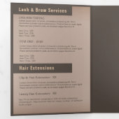 Programme Trois Volets Elégant Brown Glittery Double Drives Beauté Salon (Intérieur en premier)