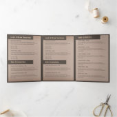 Programme Trois Volets Elégant Brown Glittery Double Drives Beauté Salon (Intérieur)