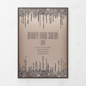Programme Trois Volets Elégant Brown Glittery Double Drives Beauté Salon (Page de couverture)