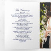 Programme Trois Volets Elégant Mariage bleu et blanc de la marine (Intérieur en premier)