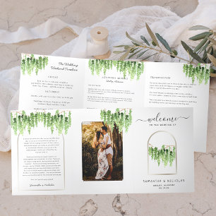 Programme Trois Volets Élégant Mariage Forest Woods   Tri-Fold