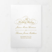Programme Trois Volets Elégant Mariage or et blanc (Page de couverture)