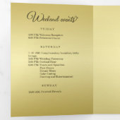 Programme Trois Volets Elégant mariage Ornate Or Luxury (Intérieur en premier)