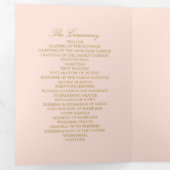 Programme Trois Volets Élégant Mariage rose et or (Intérieur en premier)