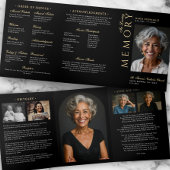 Programme Trois Volets Élégant Ordre De Service Nécrologie 6-Photo Funéra