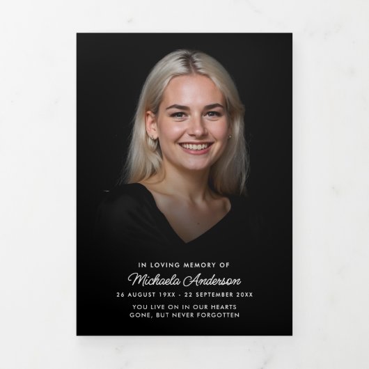 Programme Trois Volets Élégant service funéraire moderne (Page de couverture)