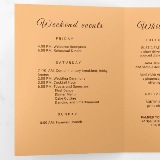 Programme Trois Volets Élégant simple Mariage de monogramme (Intérieur en premier)