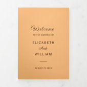 Programme Trois Volets Élégant simple Mariage de monogramme (Page de couverture)