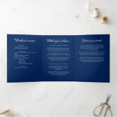 Programme Trois Volets Elégante dentelle florale sur Mariage bleu marine (Intérieur)